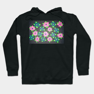 Bold Flowers in Pink and Blue Hoodie